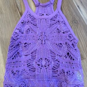 Free People Movement Double Layered Crochet Overlay Cami-Size XS/S